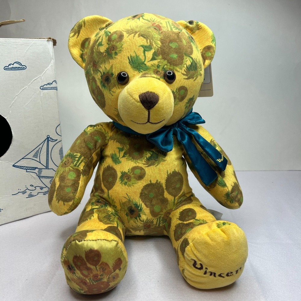 Build A Bear Van Gogh Sunflowers Teddy Bear Plush 17" w Box TAGS Limited Edition